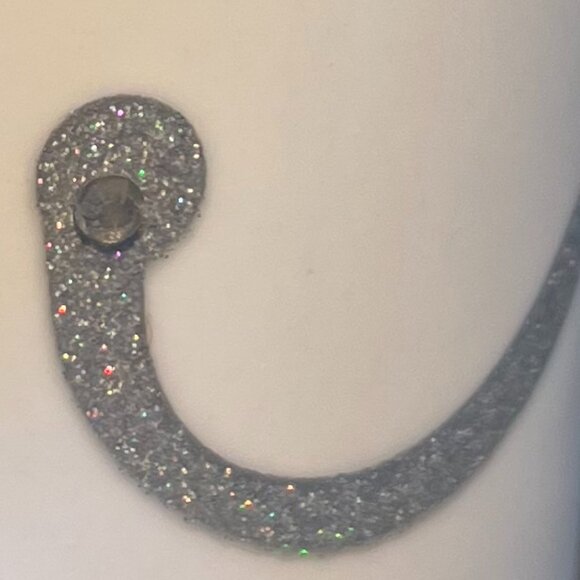 I. Godinger & Co. Glittery Silver Letter A Initial Monogram Mug  w/ Rhinestone - Picture 6 of 9